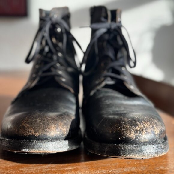 Frye antiqued black Bowery Lace Up- Mens 13 - Picture 9 of 10